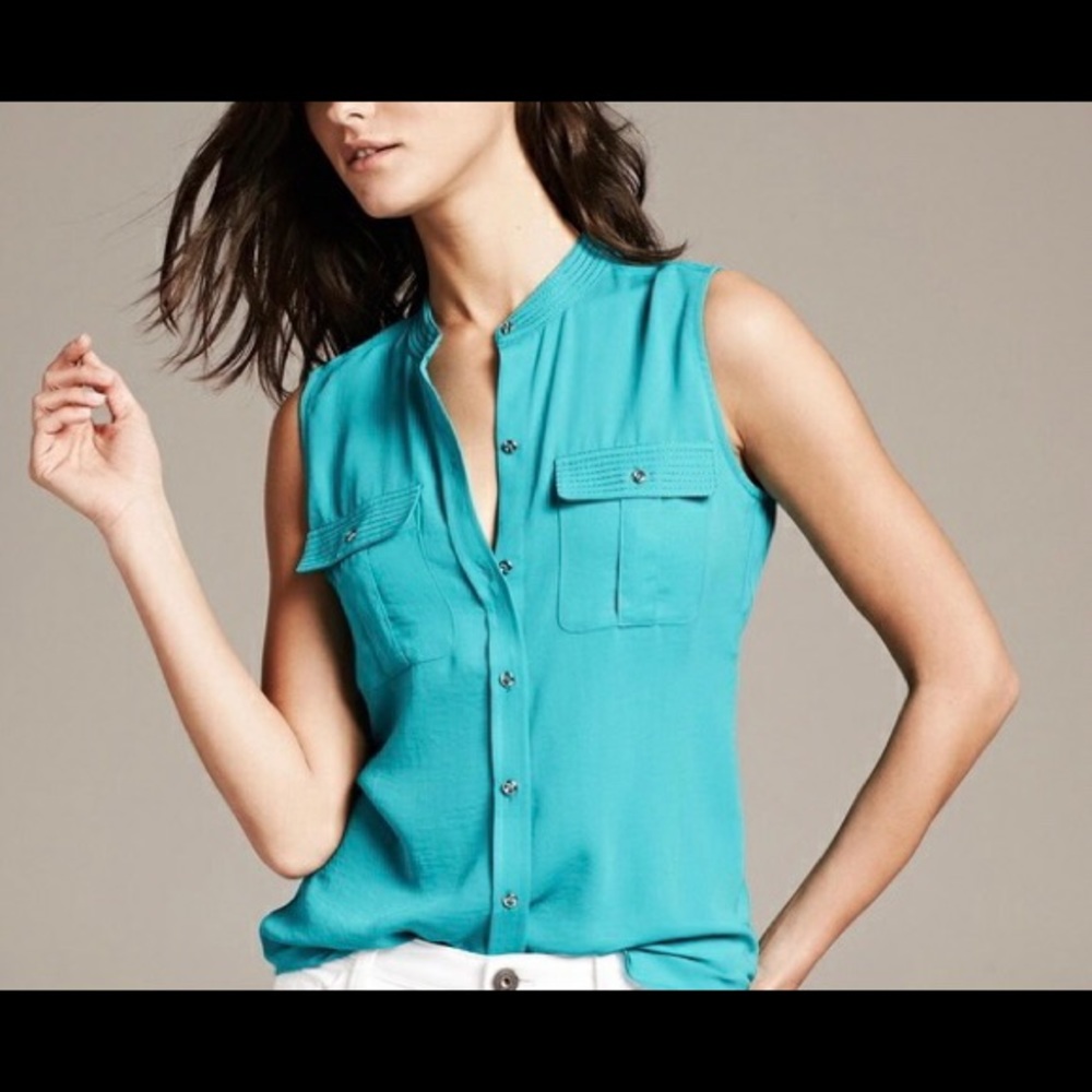 NWT Banana Republic Aqua Sleeveless Top